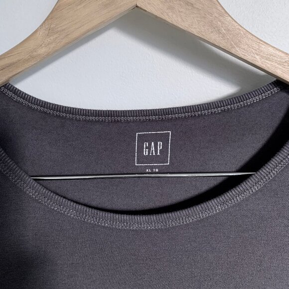 GAP Featherweight Long Sleeve V-neck T-Shirt Grey XL - Picture 4 of 4